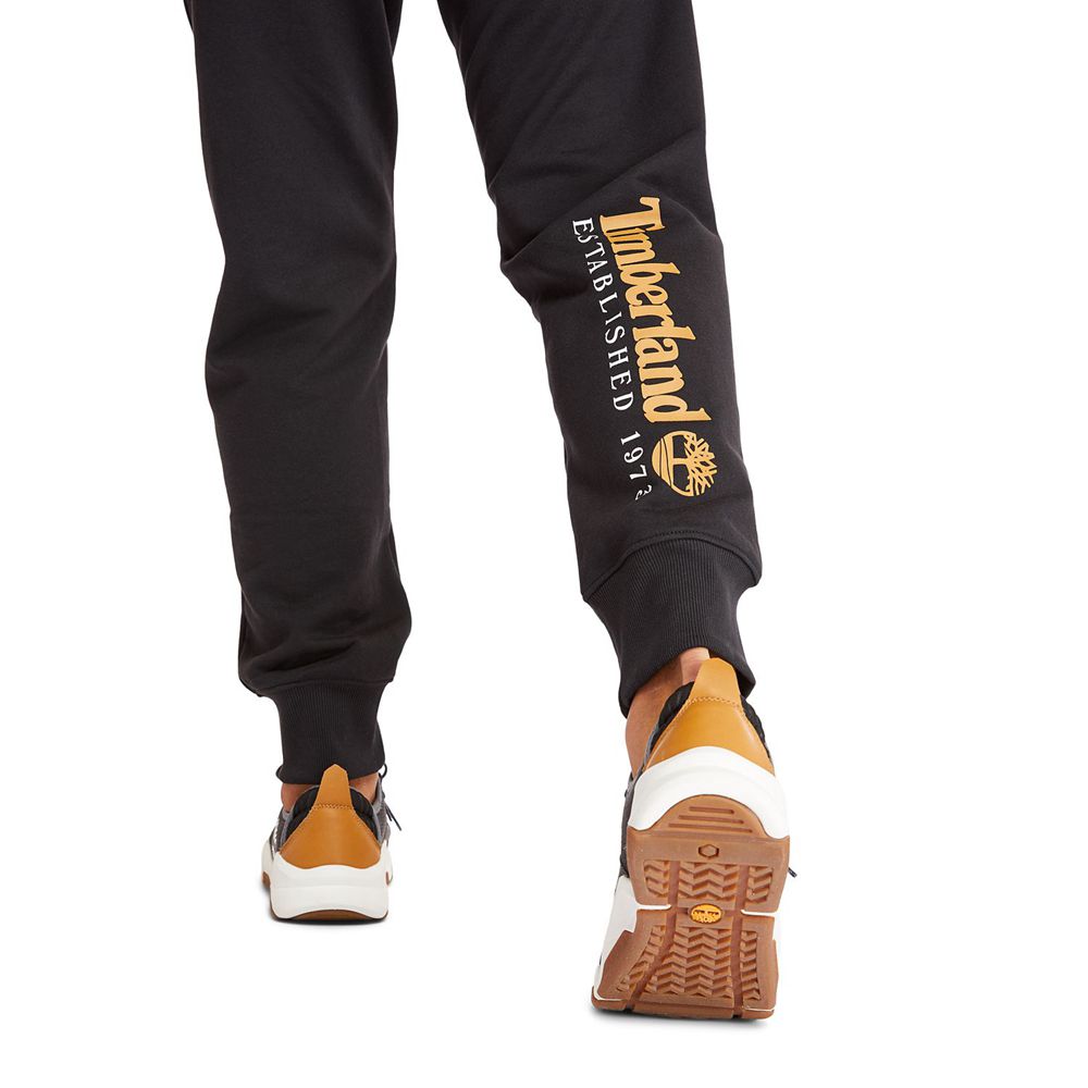 Pantaloni Timberland Barbati Negrii - Essential Logo Sweat - Romania - JYCVMZ130